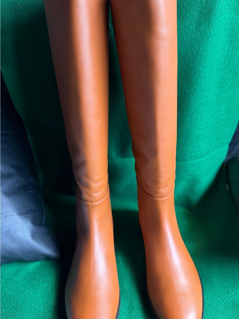 NIB FRAME Le Ramsey Knee High Leather Boots Chestnut Brown Tobacco